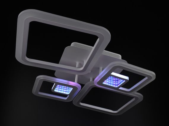 Люстра світлодіодна стельова LED світильник для квартири на стелю лед з пультом 26027 Білий 10х48х71 см. | Зображення 5