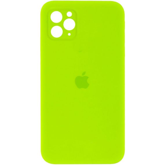 Чохол Silicone Case Square Full Camera Protective (AA) для Apple iPhone 11 Pro (5.8") Салатовий / Neon green