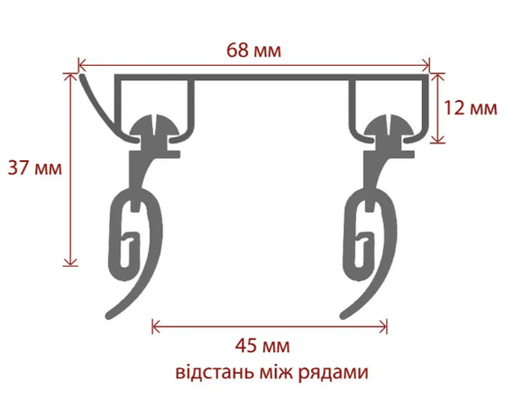 Карниз стельовий посилений подвійний алюмінієвий, DS-2 коричневий 350 див. | Зображення 2