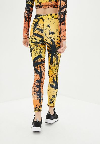 Спортивні легінси 4Profi з принтом  "Тропік" жовто-гарячий розмір S дайвінг 16053 | Зображення 3