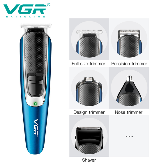 Набор для стрижки волос и бороды VGR 9 в 1 V-172, 9 насадок | Зображення 2