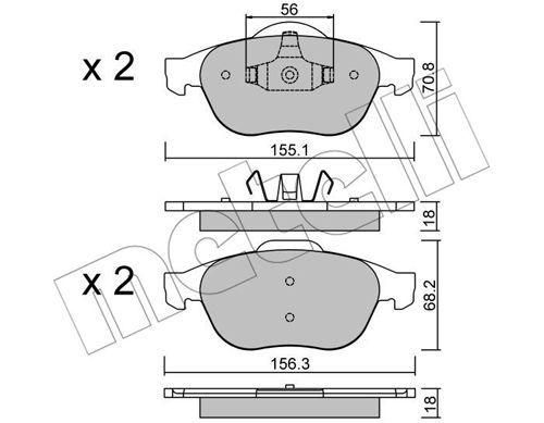 Колодки гальмівні передні Renault Laguna II 01-07 Espace IV Vel Satis 02- 22-0336-1 | Зображення 1