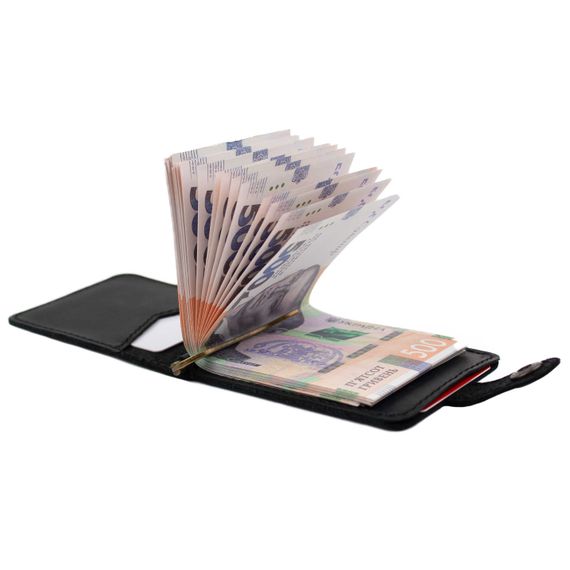Шкіряний затискач для грошей Franc Monti black | Зображення 4
