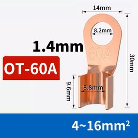 Кольцевой обжимной медный наконечник силовой 60A OT-60A D8