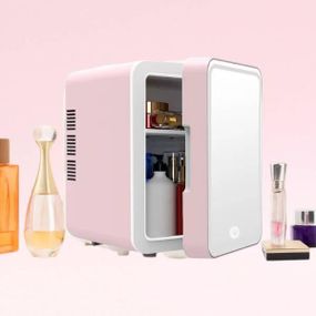 Міні холодильник для косметики та макіяжу 220Вт Рожевий