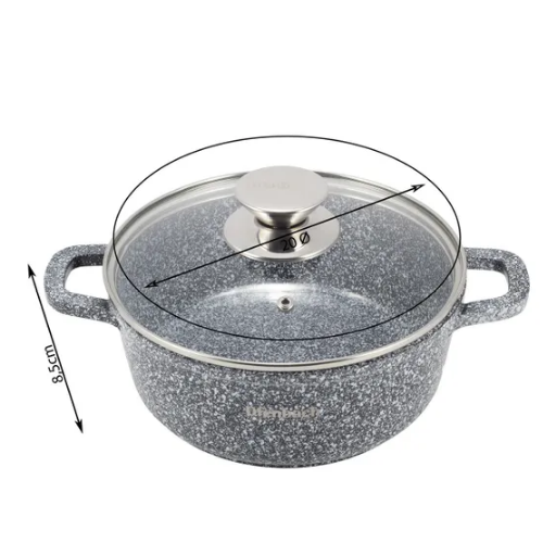 Каструля литий алюміній 2,3л 20*8см скляна кришка а/п Snow Marble 100500 Ofenbach | Зображення 2