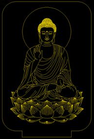 Акриловый светильник-ночник Будда желтый tty-n000692