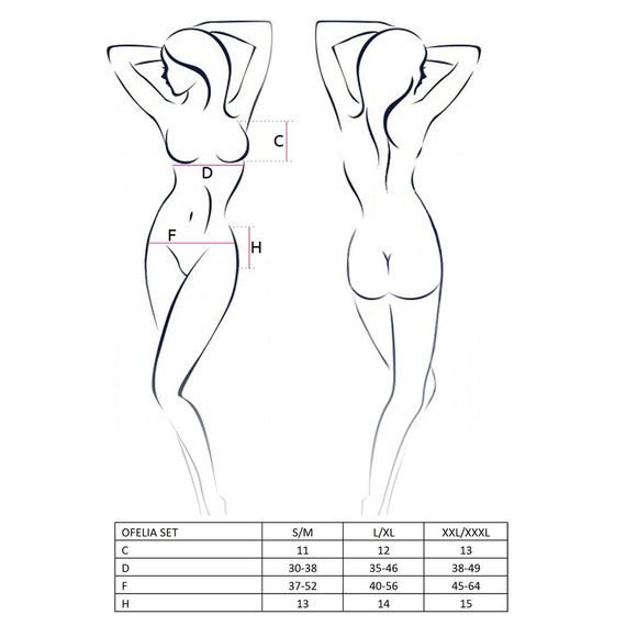 Комплект білизни OFELIA SET OpenBra white S/M - Passion: стрінги, відкритий ліф, широкий пояс | Зображення 2