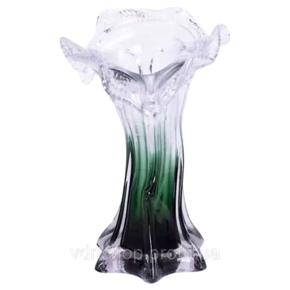Декоративна скляна ваза для квітів 20 см фігурна ваза 125 мл Зелена HP-9-2 | Зображення 1
