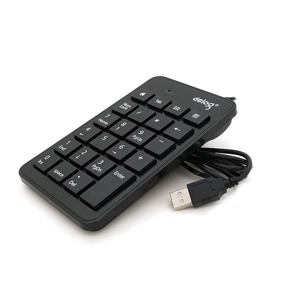 Цифрова клавіатура USB Deyilong DY-900 для ноутбука, довжина кабеля 130см, Black