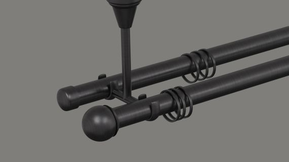 Карниз для штор дворядний металевий 19 мм стельовий, Тоди Макс колір Маренго 160 див.