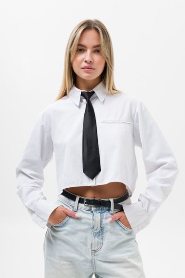 Вузька укорочена краватка на резинці Without Vindzor Black | Зображення 7