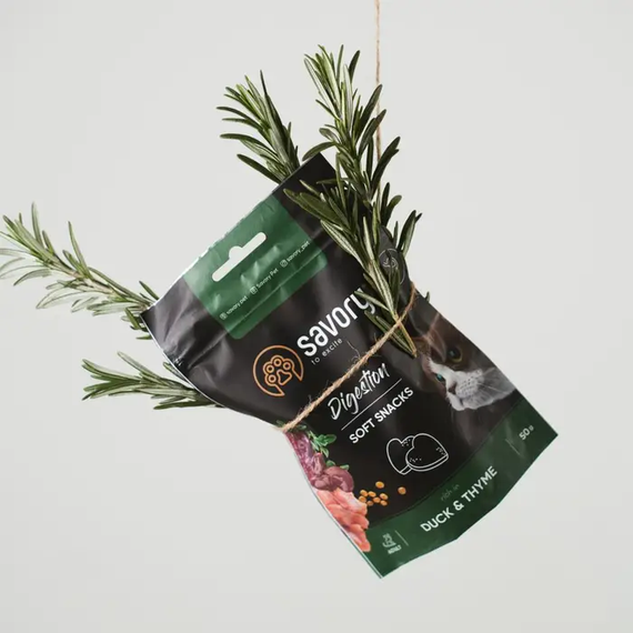 Мягкое лакомство для кошек Savory Soft Snack для улучшения пищеварения, утка и тмином 50г | Зображення 4