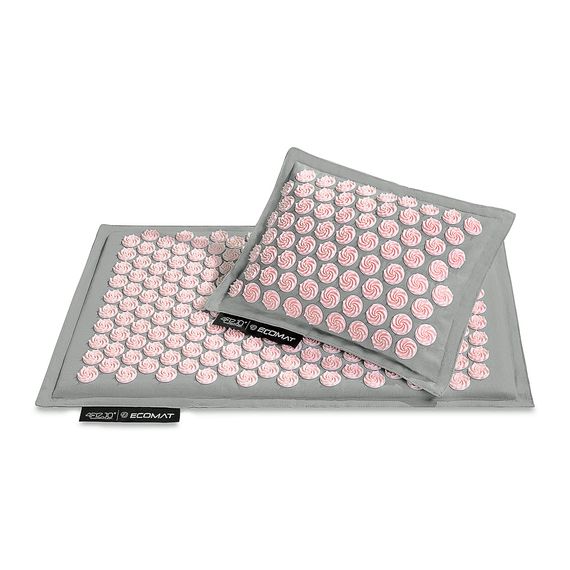 Килимок акупунктурний 4FIZJO Eco Mat Аплікатор Кузнєцова з подушкою 68 x 42 см Grey/Pink 4FJ0228 (P-5907739312174) | Зображення 3