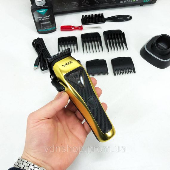 Надійна машинка для стрижки VGR V-015, Машинка для стрижки акумуляторна з насадками NT-15 | Зображення 3