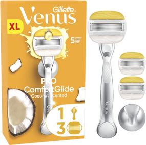 Бритва Gillette Venus Pro ComfortGlide Coconut (станок + 3 сменные кассеты + держатель)