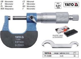 Микрометр мікрометр точність 0,01 мм діапазон 0-25 мм YATO YT-72300