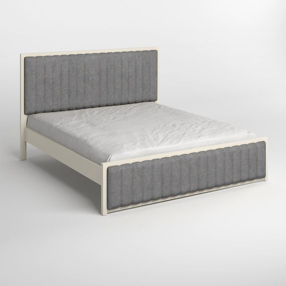 Двоспальне дерев'яне ліжко Mebigrand Відень Айворі (S0505Y30R)/Аляска 93 (Сірий) 160х200 см (MBG-11078) | Зображення 1