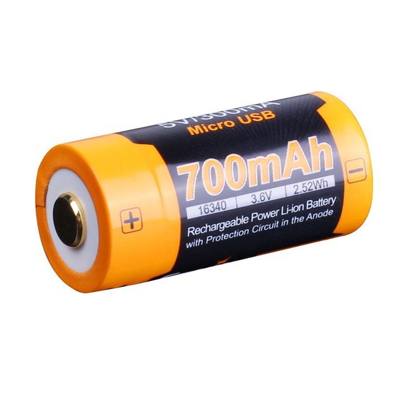 Акумулятор 16340 Fenix 700 UP mAh Li-ion micro usb заряджання