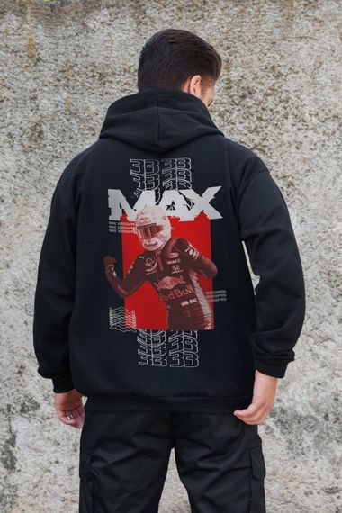 Утеплене зіп худі на флісі зіпер з принтом Max Without Kane Black | Зображення 1