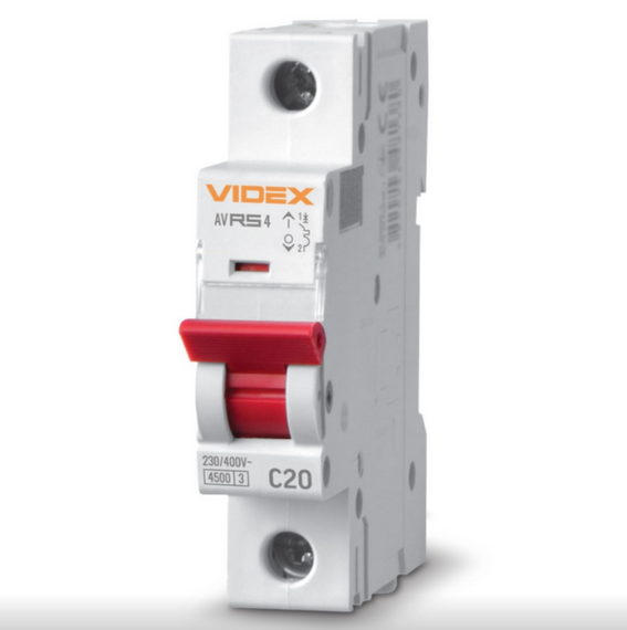 Автоматичний вимикач 1P 20А 4,5 kA VF-RS4-AV1C20 Resist Videx