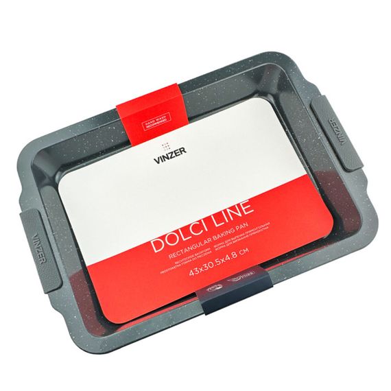 Форма для выпечки прямоугольная Vinzer Dolci Line 50783 43х30.5х4.8 см черная | Зображення 5