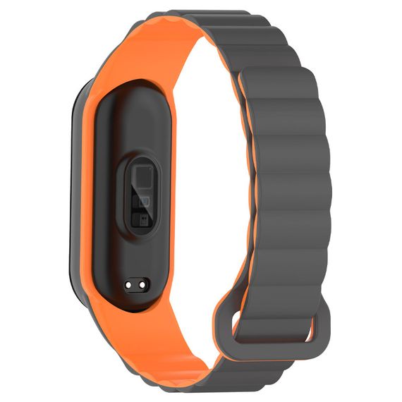 Ремінець Dual-color Magnetic для Xiaomi Mi Band 7/6/5/4/3 Gray / Orange | Зображення 1