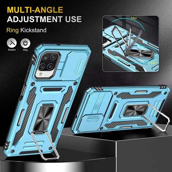 Ударопрочный чехол Camshield Army Ring для Samsung Galaxy M53 5G Силикон, Голубой / Light Blue | Зображення 1