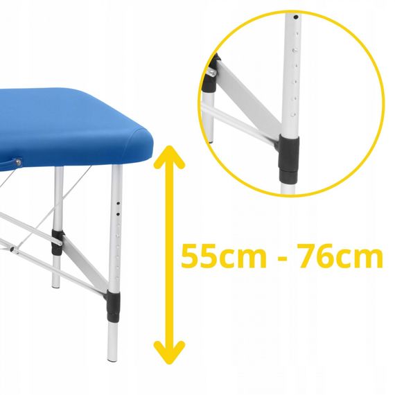 Масажний стіл складаний 4FIZJO Massage Table Alu W60 Blue TABLEW60BLUE (P-5907739318404) | Зображення 4