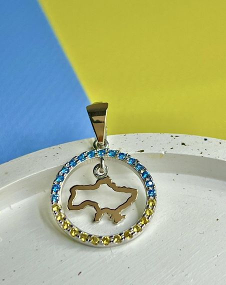 Срібний підвіс із золотою пластиною Україна Artsriblo арт45п