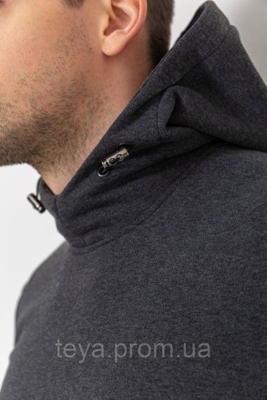 Худі чоловіче на флісі з капюшоном, колір темно-сірий, розмір XXL FA_008409 | Зображення 4