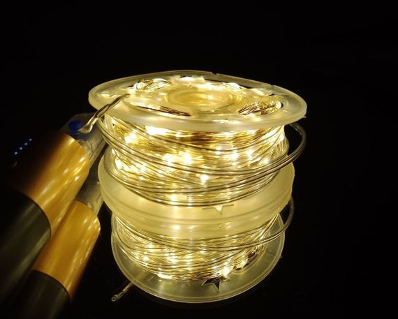 Гирлянда от USB "светодиодные капли" 50м, 500LED, теплый белый цвет, 8 режимов + пульт | Зображення 3