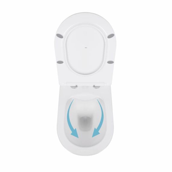 Унитаз подвесной Qtap Swan безободковый с седалием Soft-close QT16335178W | Зображення 5