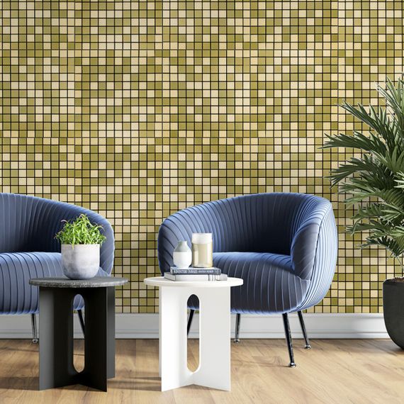 Самоклеюча алюмінієва плитка 300х300х3мм Зелене золото мозаїка SW-00001168 | Зображення 5