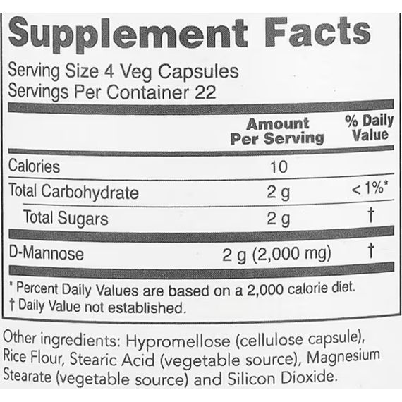 Урологический препарат Protocol for Life Balance D-Mannose 90 Veg Caps | Зображення 1