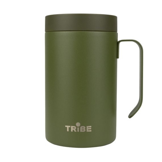 Чашка-термос Tribe Adventure Mug 450 мл, Термокружка трайб для походу, відпочинку та риболовлі, Оливковий