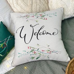Подушка с мешковины Welcome 45x45 см (45PHB_23NY009)