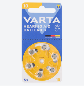 Батарейки для слухових апаратів Varta 10, 6 шт
