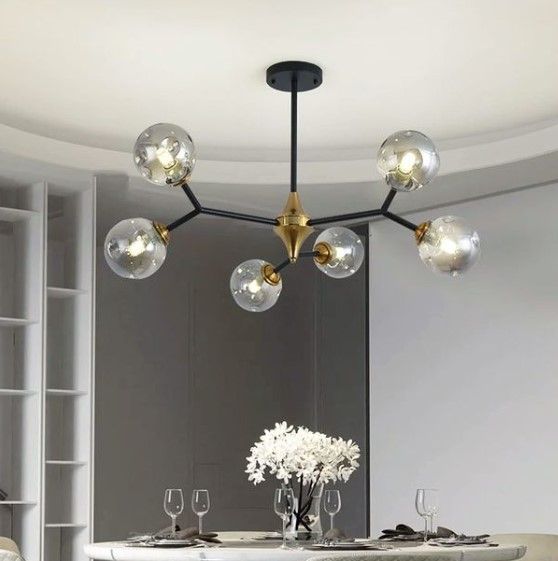 Люстра стельова на 6 лампочок 26570 Латунь 30-70х94х94 см.