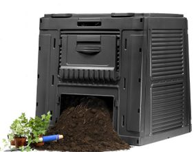Компостер садовий пластиковий Keter (Кетер) E-Composter 470 л з основою (дном) (17186362) Чорний