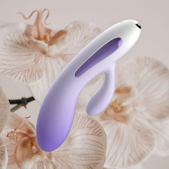 Міні вібратор кролик із кольоровим світлодіодом Every Night Toys, 7 режимів вібрації, бузковий градієнт Sex Aura | Зображення 3