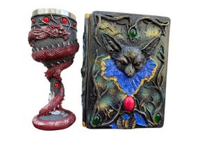 Подарунковий набір Келих 3D Танард Red і Блокнот 3D «Лісовий Гримуар Лиси»