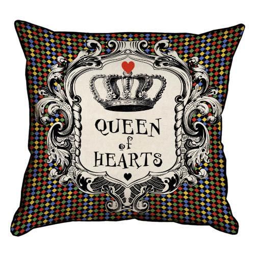 Подушка з мішковини Queen of hearts 45x45 см (45PHB_WON029_WH)