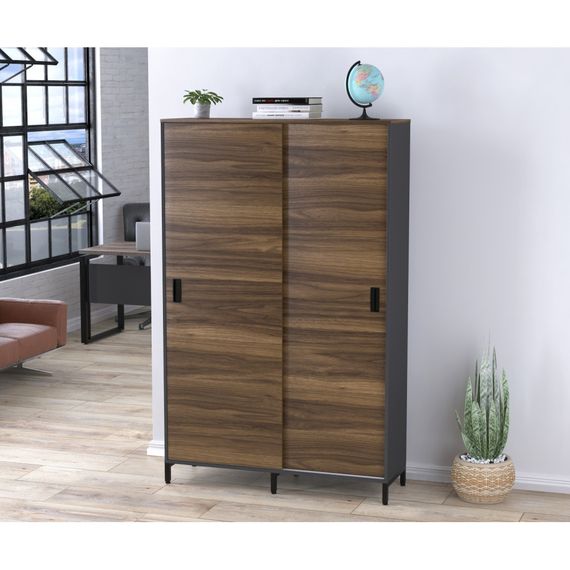Шкаф офисный раздвижной Loft Design LS-1200-1900 антрациторех | Зображення 1