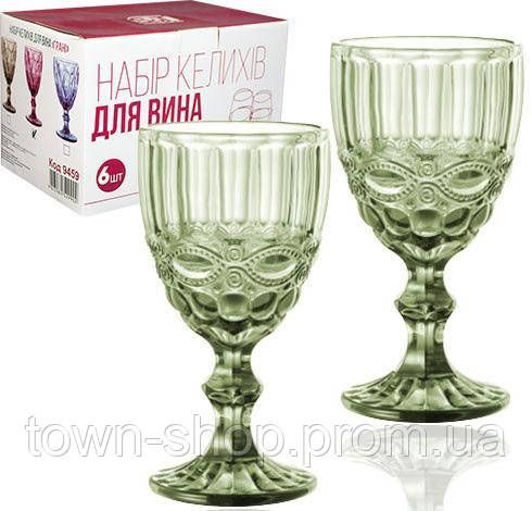 Набор 6 бокалов для вина Elodia Винтаж 340мл, изумрудное стекло ST-9456-GR | Зображення 2