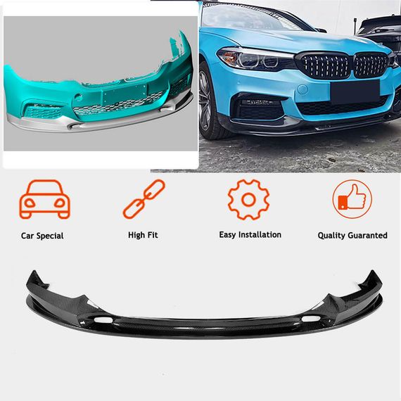 Накладка на передній бампер Lip V2 (для M-Sport 2017-2020, Карбон) для BMW 5 серія G30/31 рр | Зображення 1