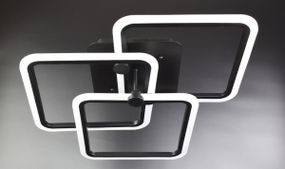 Люстра світлодіодна стельова LED світильник для квартири на стелю лед з пультом 25981 Чорний 14х55х55 см.