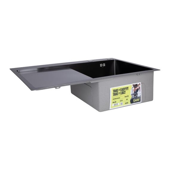 Мийка для кухні інтегрована Lidz Handmade H7849BL крило зліва Brushed Black PVD 3,0/1,0 мм LDH7849BLPVD43624 | Зображення 2