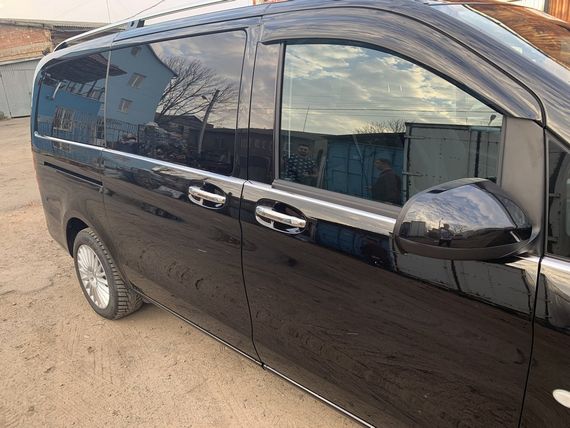 Накладки на ручки (4 шт., нерж.) С чипом, Carmos - Турецкая сталь для Mercedes Vito / V W447 2014-2024 гг | Зображення 5