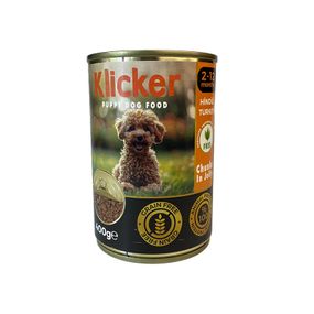 Влажный корм Klicker для Щенков кусочки ИНДИЧКИ в желе конс 400г.